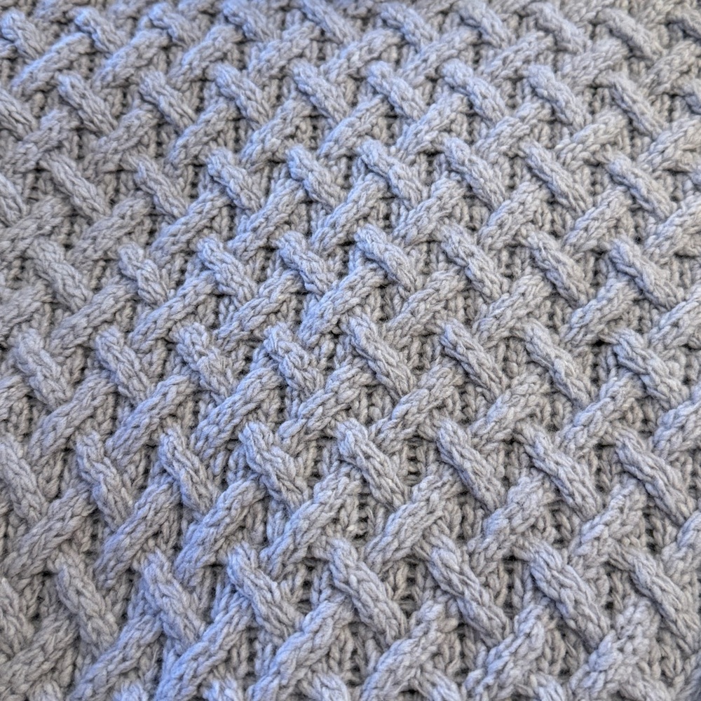 Lavender Skyline Grey Wool Cashmere Cable Knit Trellis Sweater Brand New w/Tags - Picture 11 of 14